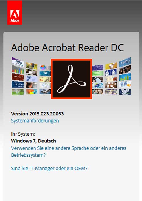 Download des kostenlosen Adobe Acrobat Reader